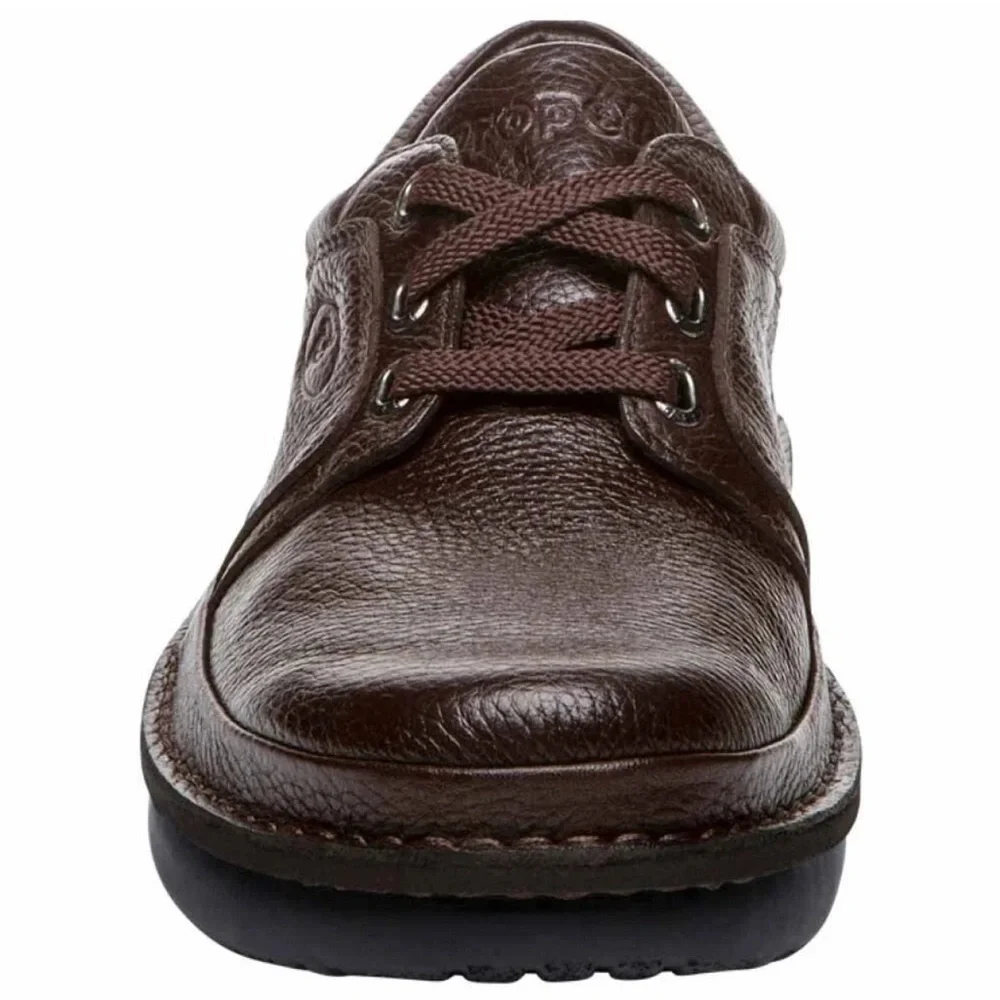 Propét Men's Villager Oxford Walking Shoe, Brown Grain, 10 2X-Wide